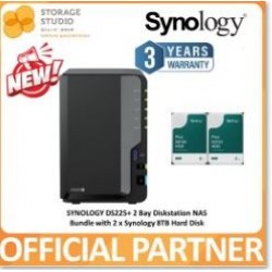 SYNOLOGY 2-Bay Diskstation DS225+ Synology Plus Series HAT3300 2 x 8TB
